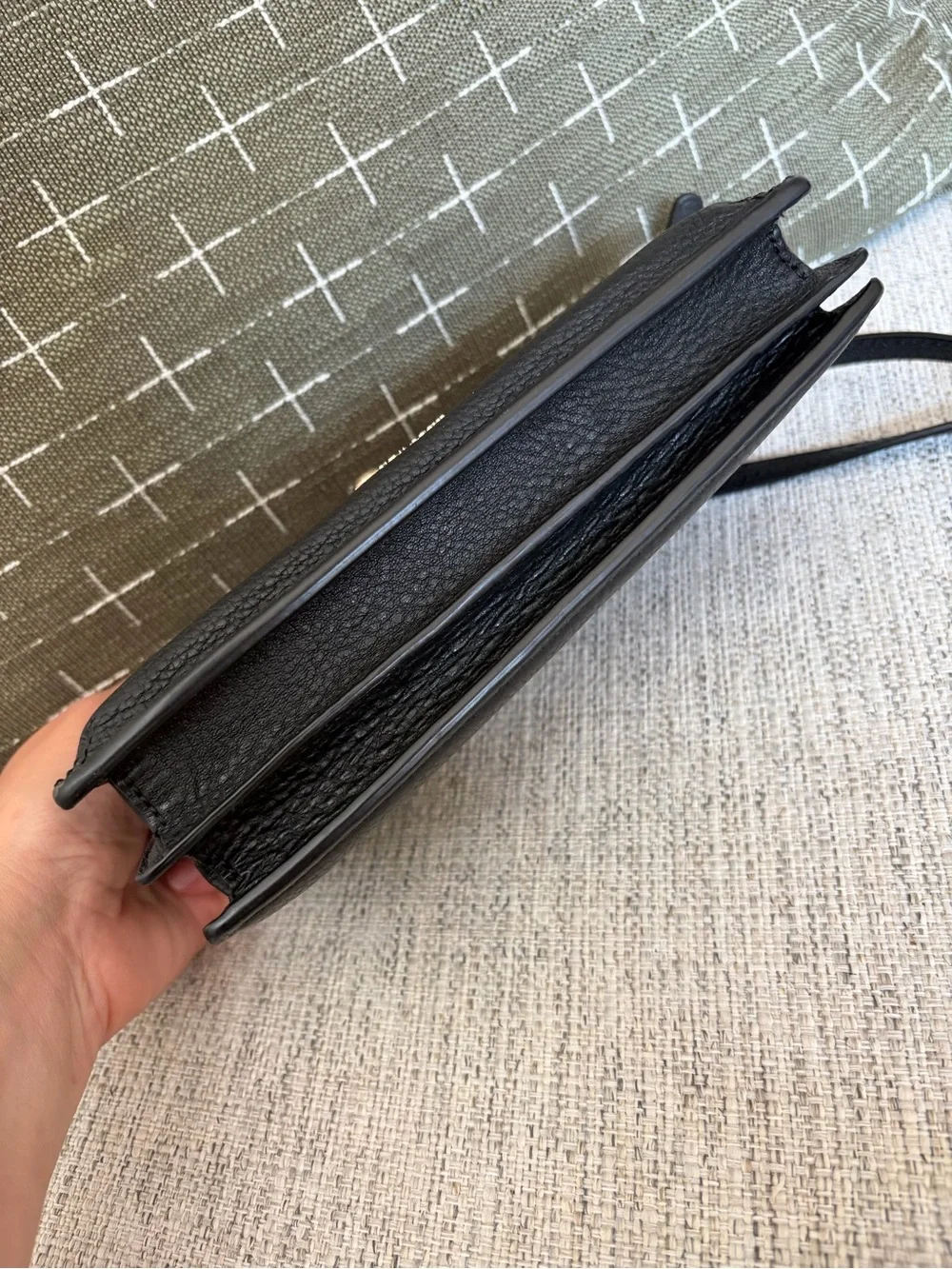kate spade Black Pebbled Leather Crossbody Wallet Bag
